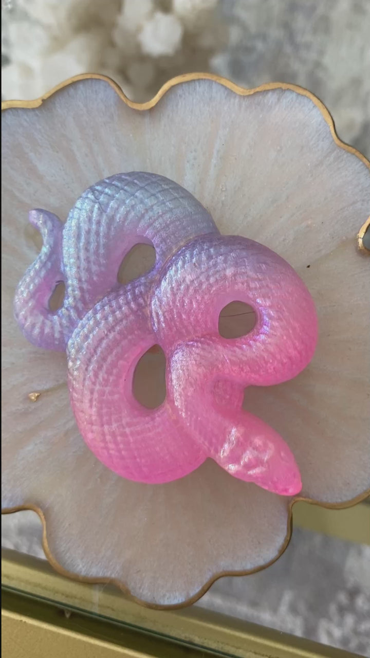 Aura Selenite Snake Carving