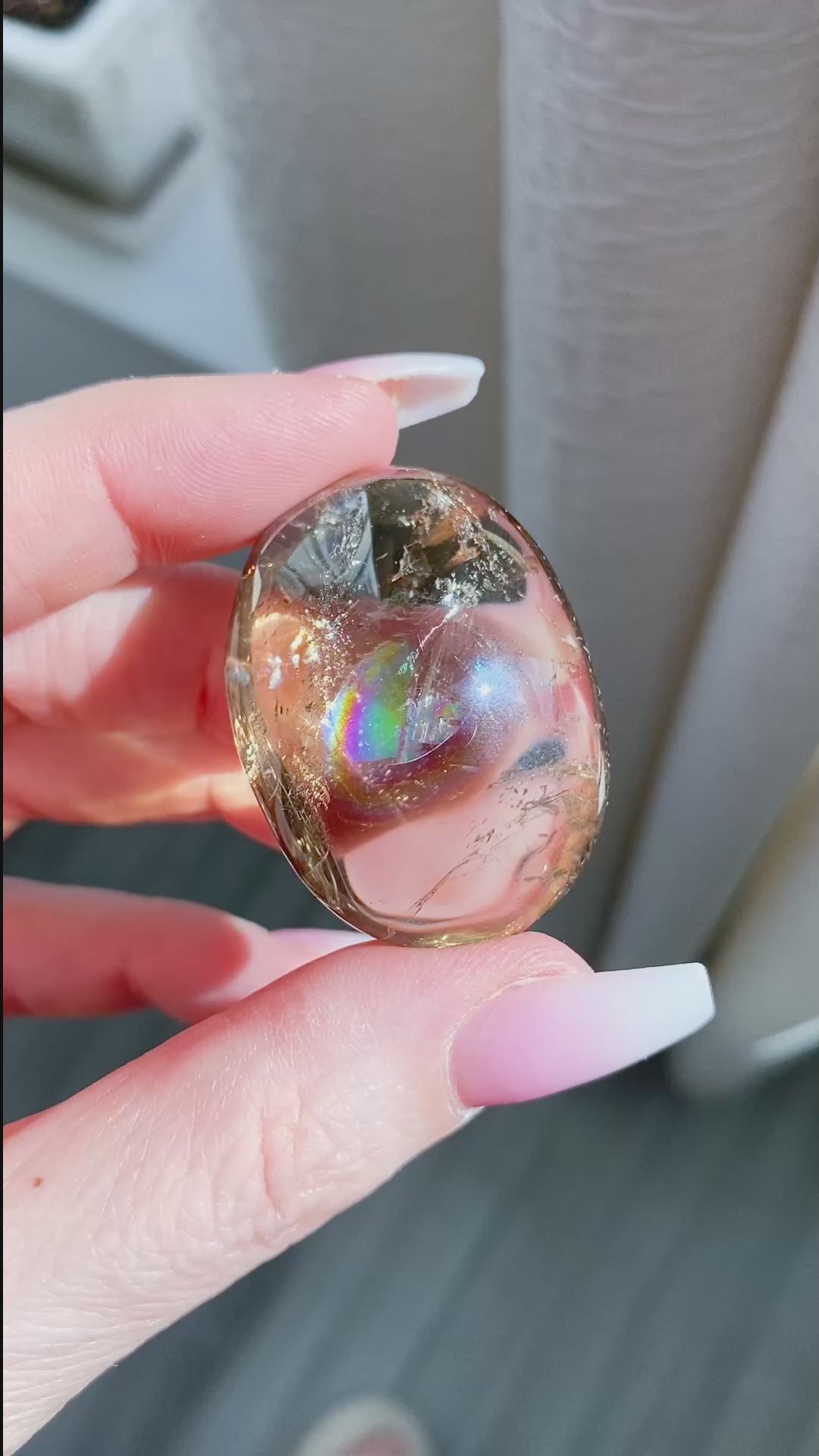 Rainbow Bright Natural Citrine Pebble