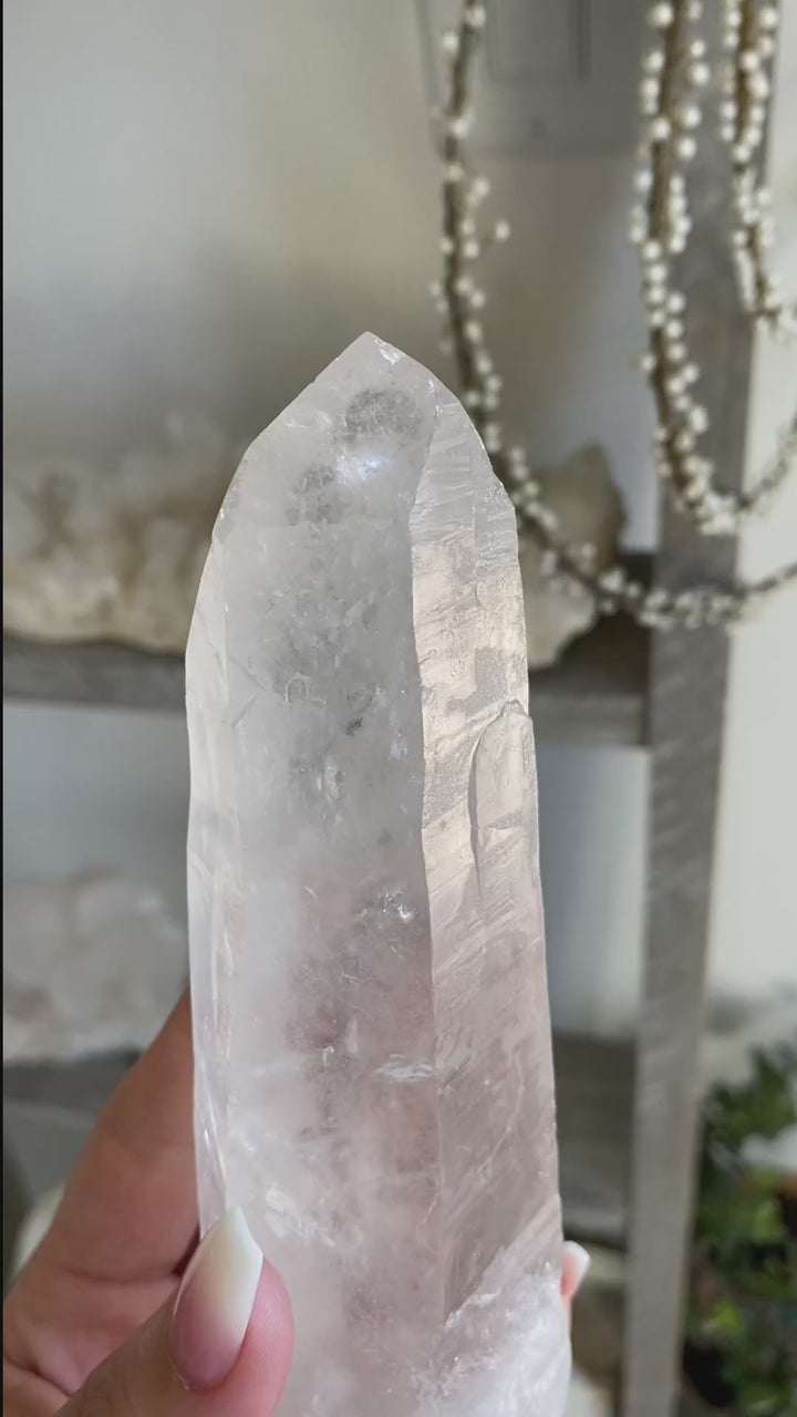 7" Lemurian Star Seed Quartz Wand