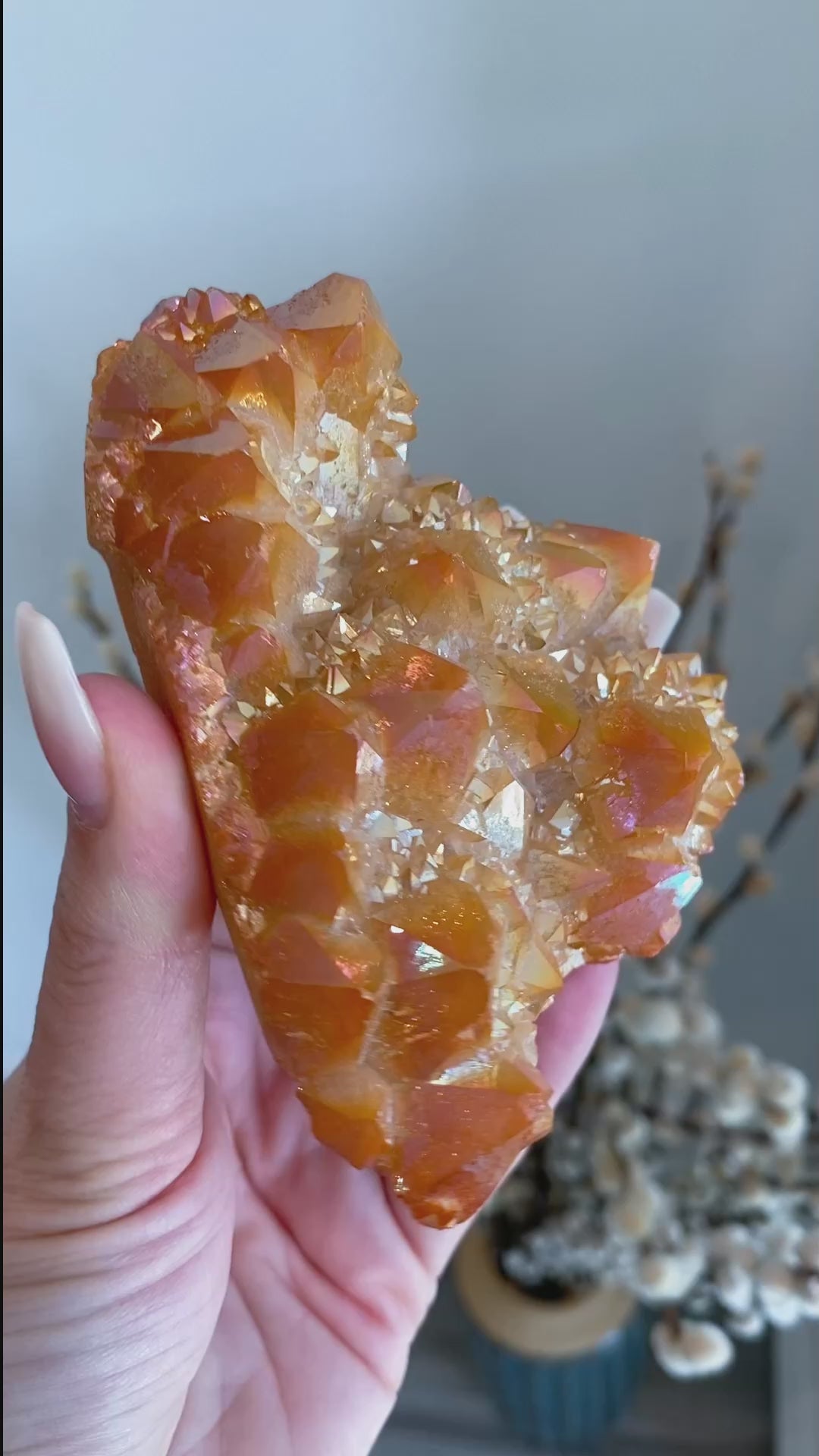 Champagne Aura Quartz Cluster