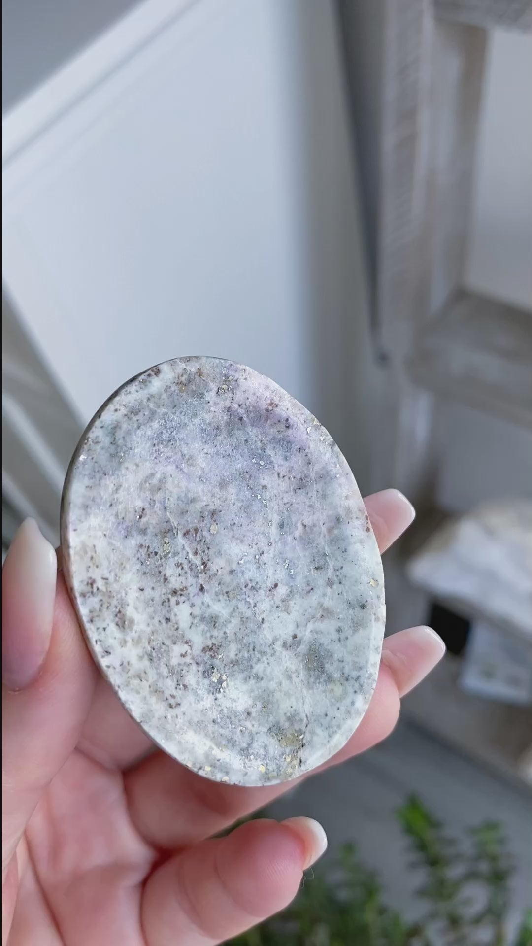 RARE: Large Pyrite in Hackmanite Worry Stone (UV Reactive)