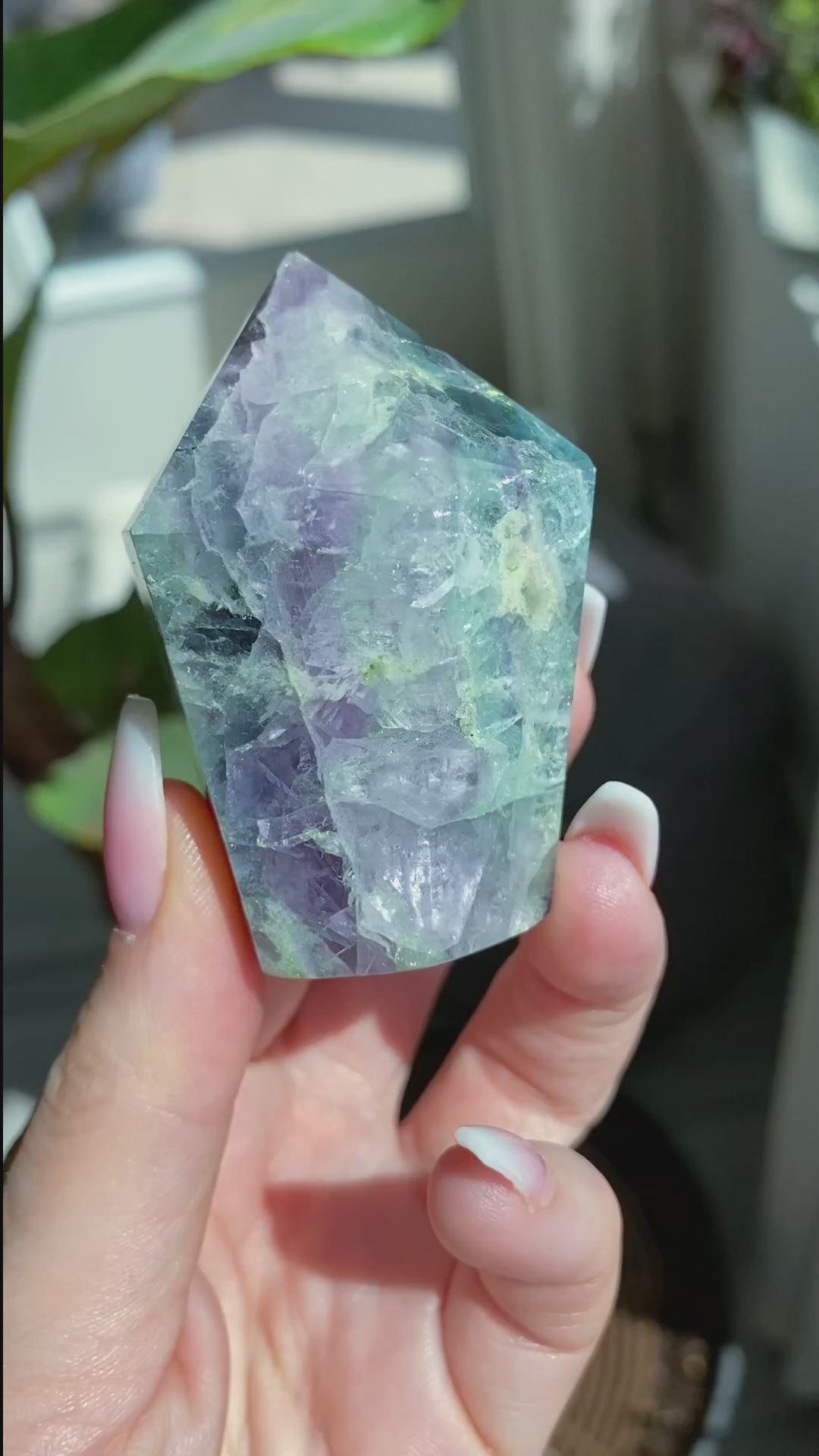 Crackle Rainbow Fluorite Point - Get EXACT Stone