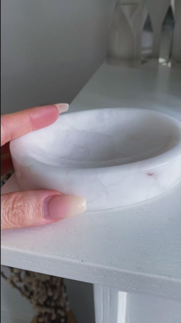 White Aventurine Bowl 4.5" x 3"
