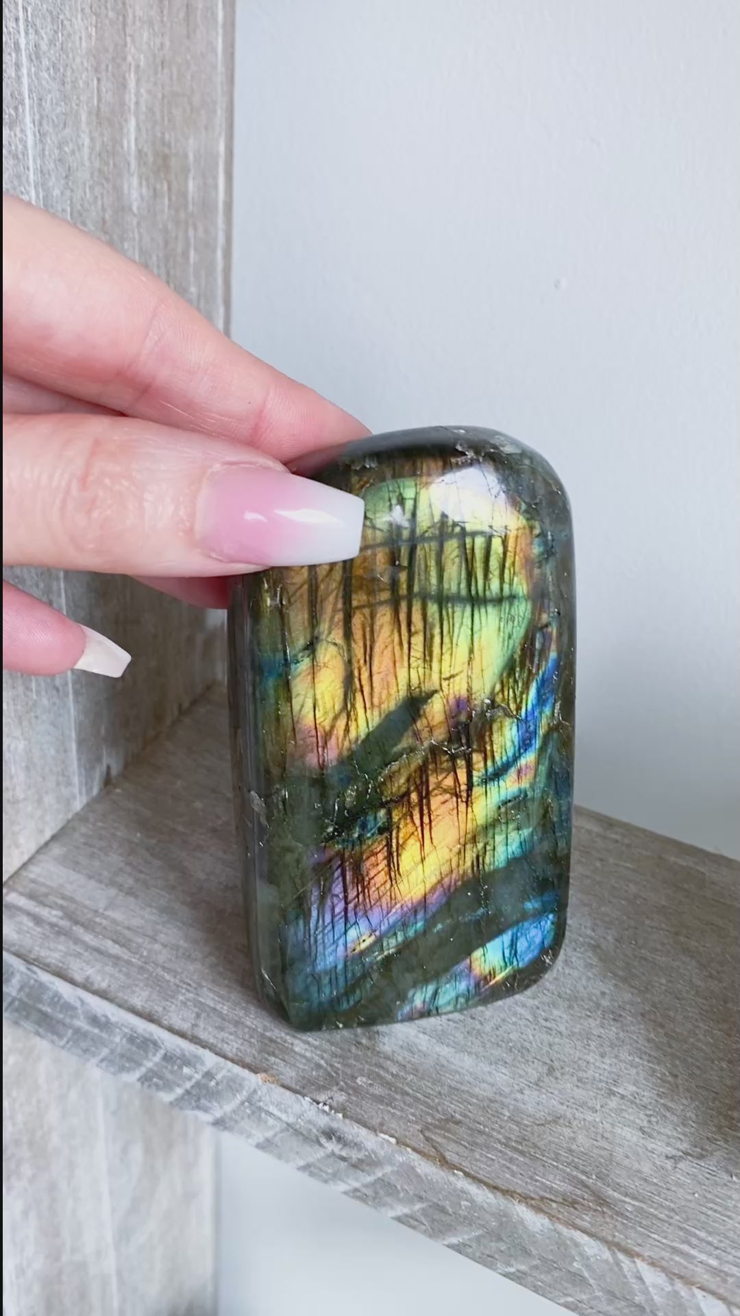 Large Flashy Yellow, Blue Labradorite Freeform #4