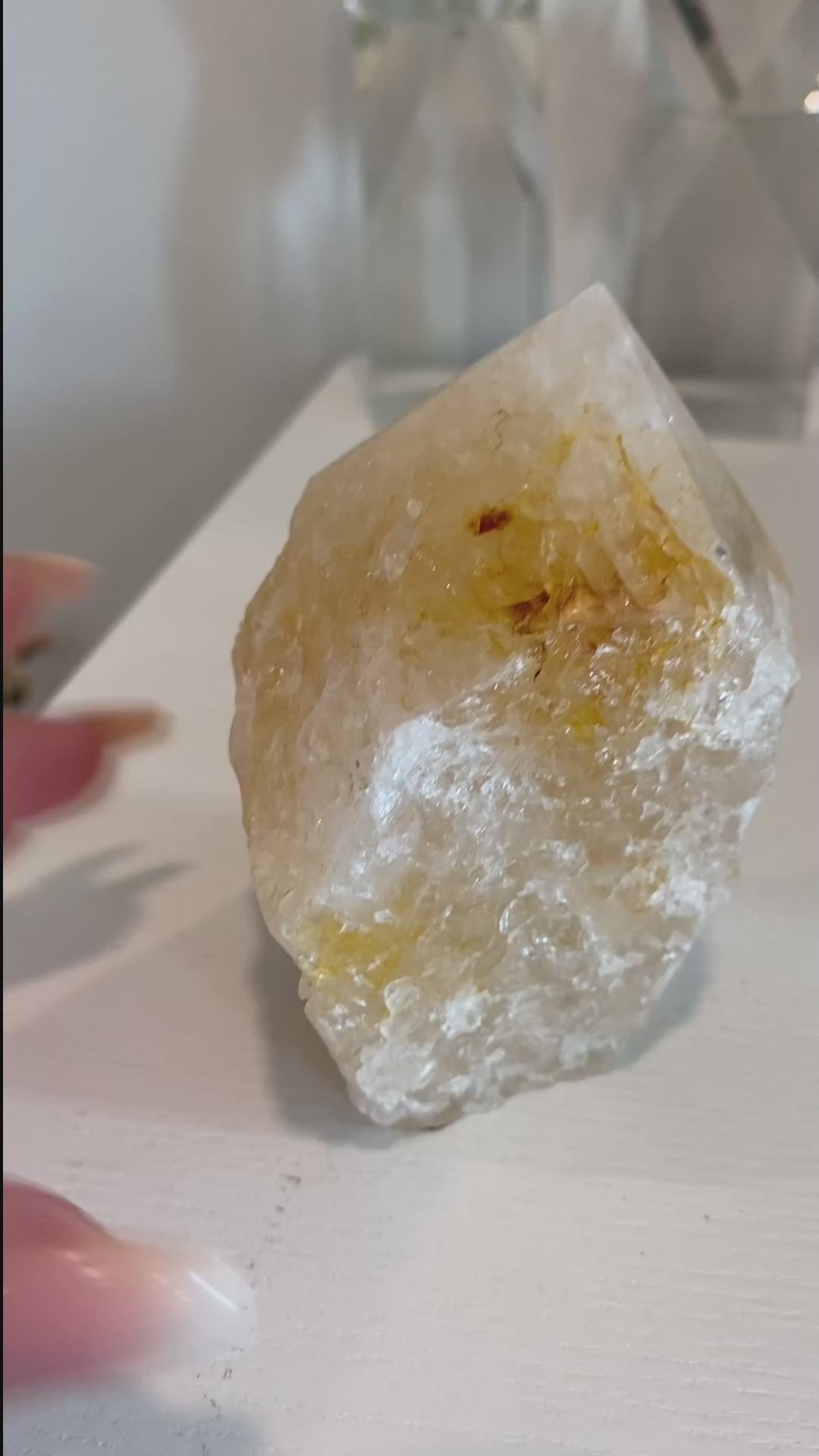 Dreamy Light Yellow Golden Healer Quartz Top Polish - Get Exact Item - Clear Blockages - Crown - High Vibe - Divine Energy