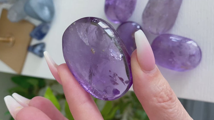 Glassy Amethyst Palm Stone