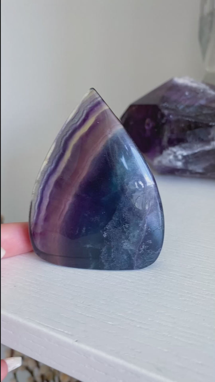 Rainbow Fluorite Polished Flame #1