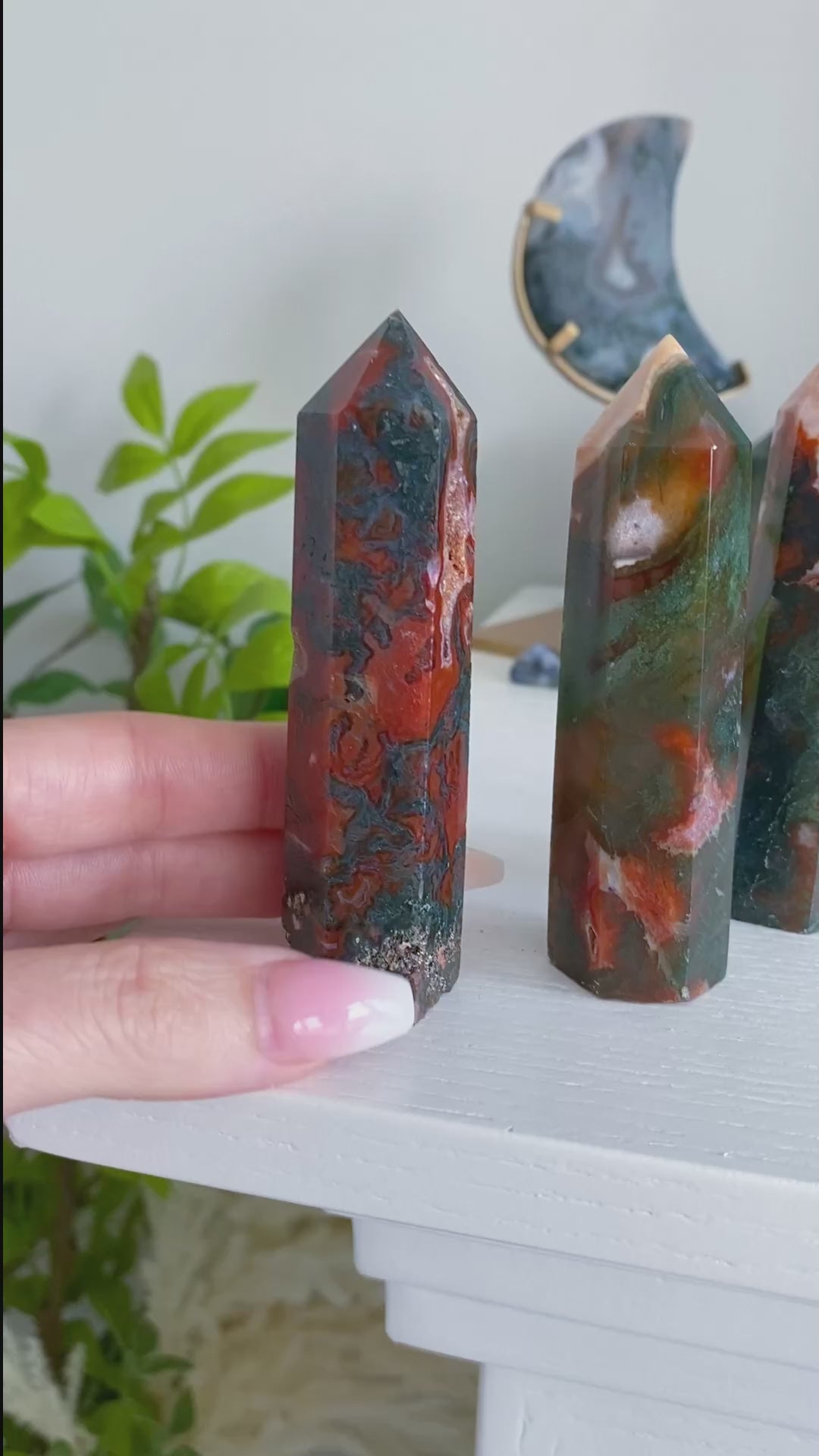 Carnelian & Moss Agate Tower - YOU CHOOSE