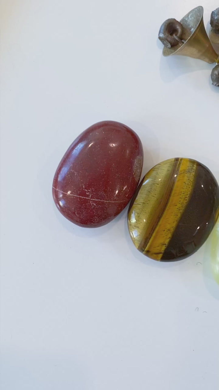 SET: Selection of Eight CHAKRA Palm Stones - Get Exact Set