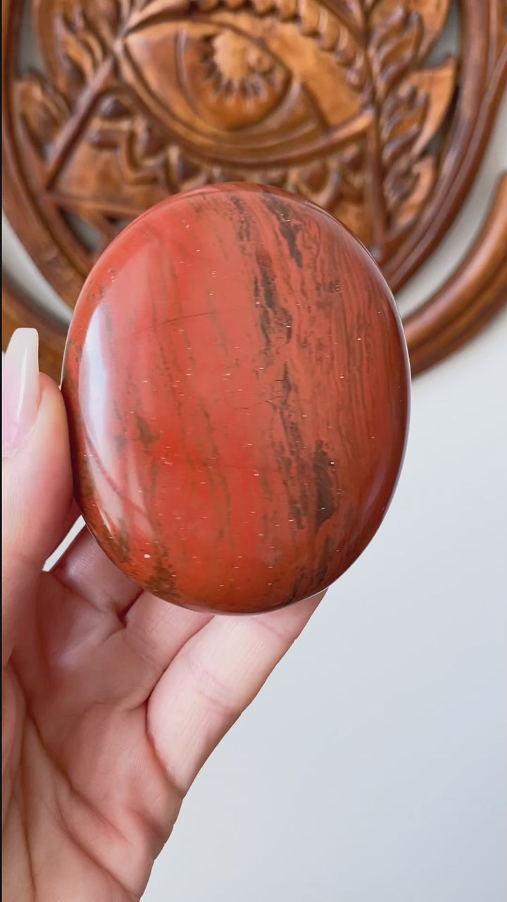 Large Red Jasper Palm Stone #1