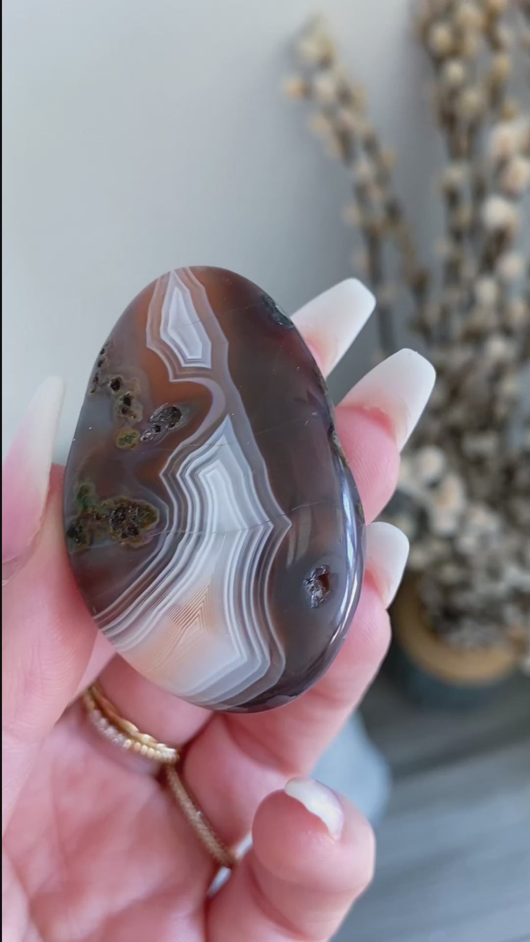 Botswana Agate Pebble - Exact item ships - Calm Nerves - Soothe Depression - Crystal Therapy - Self-care Stone - Botswana Pebble