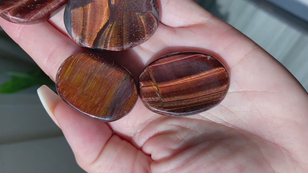 Red Tigers Eye Worry Stone