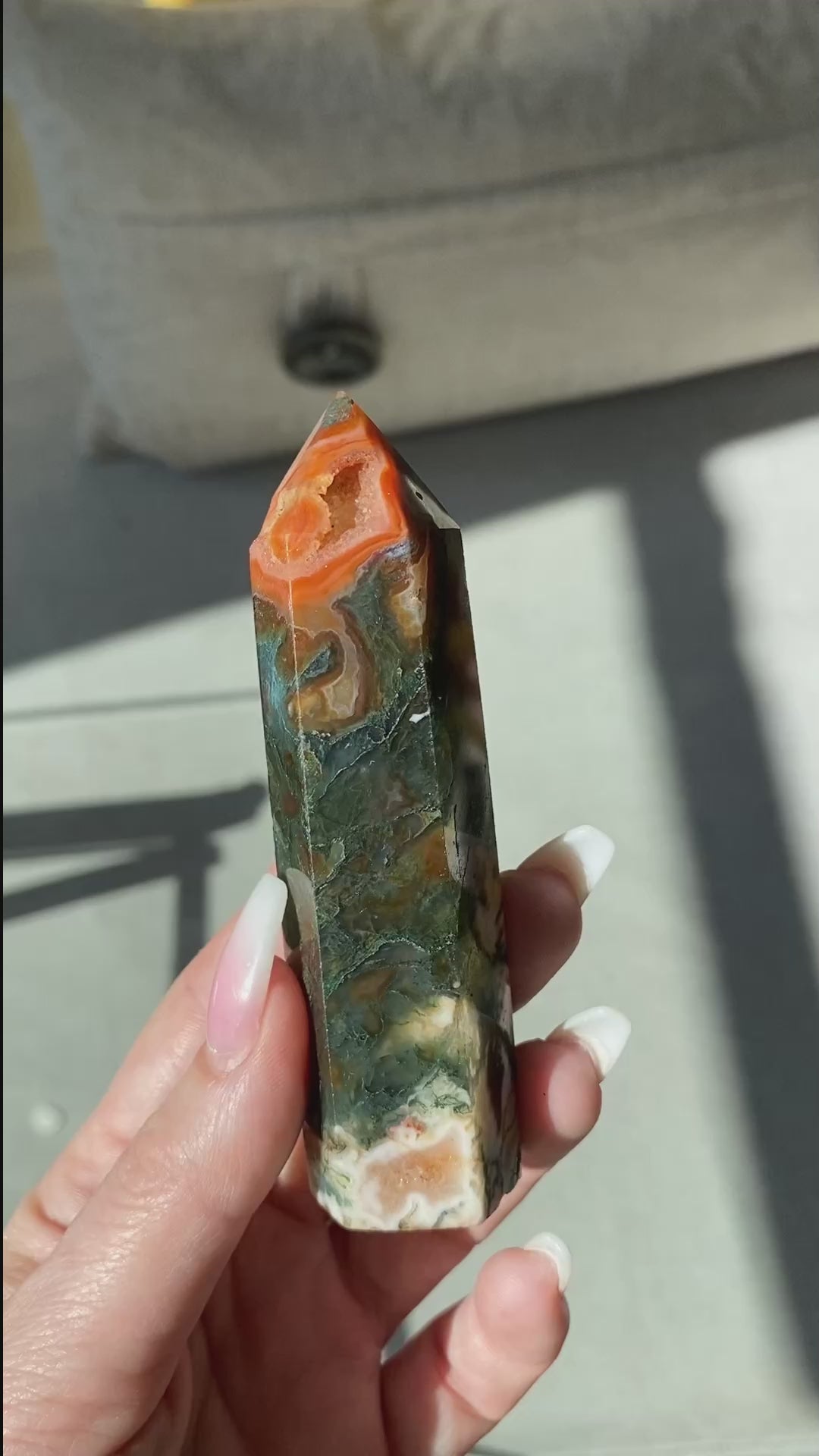 Carnelian & Moss Agate Tower - Get Exact Crystal