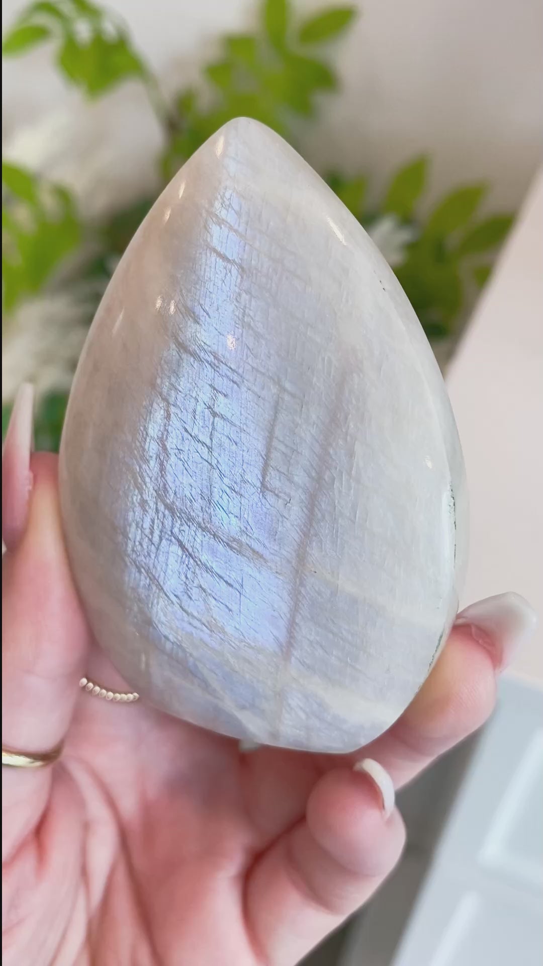 Blue Flash Moonstone Moon Freestand - Get Exact Item - Russian Moonstone -  Belomorite - Goddess Energy- Safety - Hope - Happiness - Fresh Start (Copy)