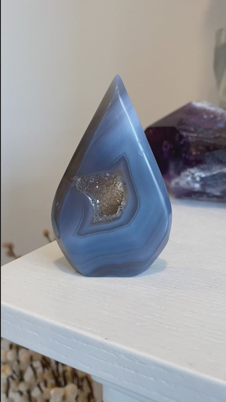 Unique Gray Agate Flame #3