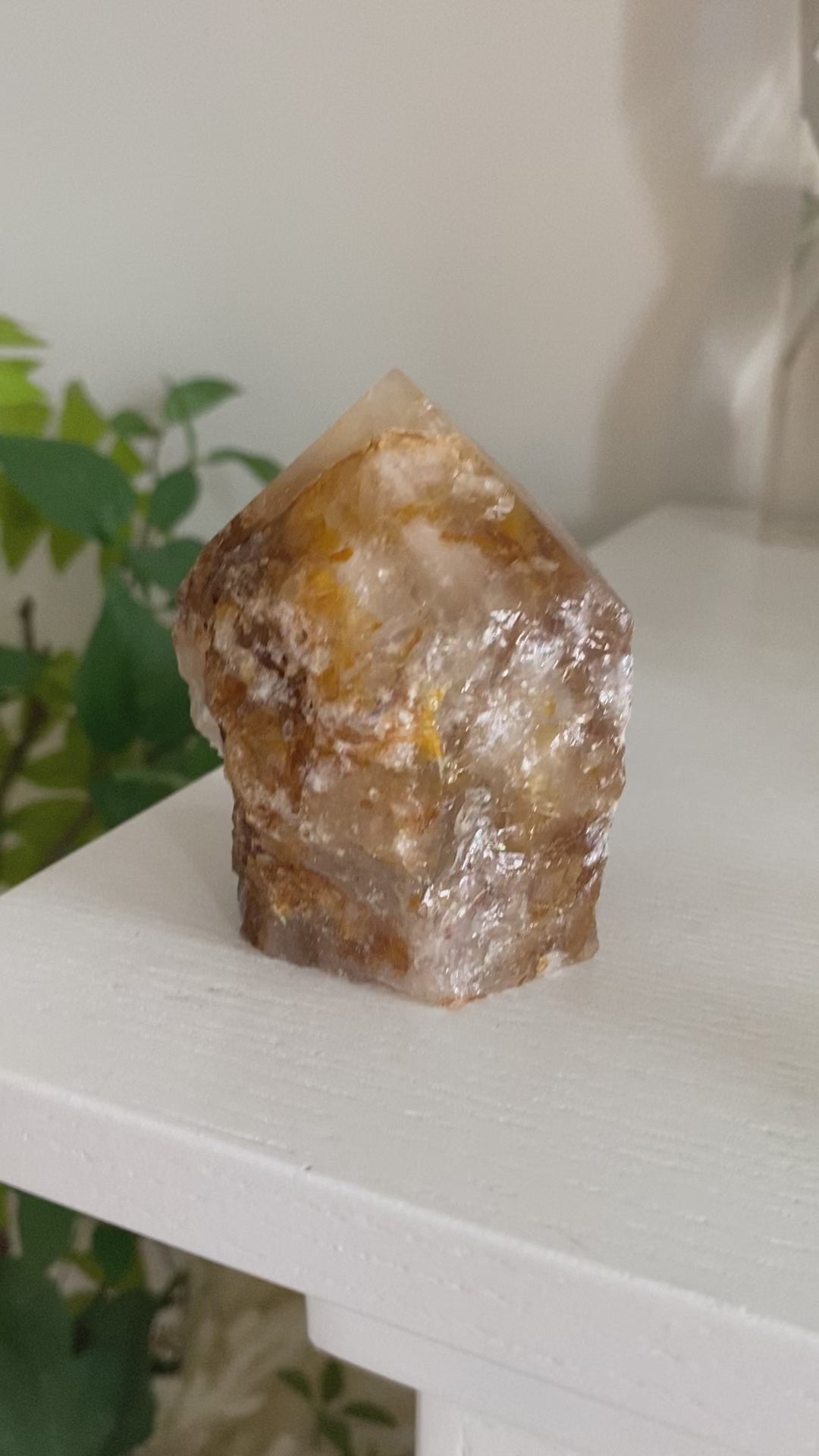 Big Golden Healer Quartz Top Polish Point 3" - Get Exact Item - Clear Blockages - Crown - High Vibe - Divine Energy