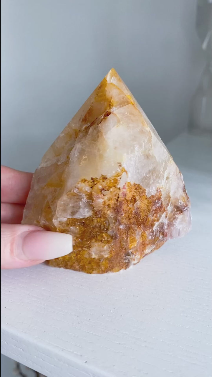 Dreamy Light Yellow Golden Healer Quartz Top Polish #1