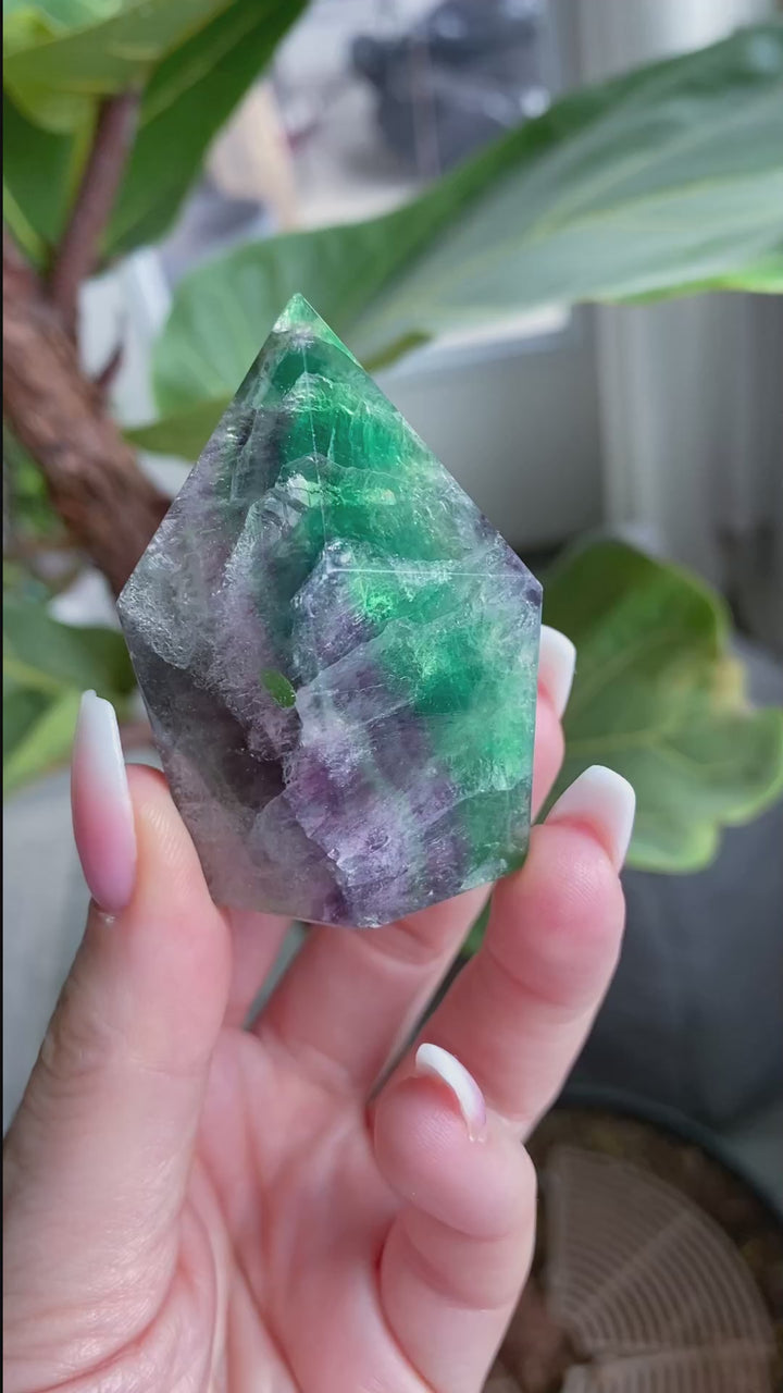 Rainbow Fluorite Polished Point 2" - Get EXACT Stone