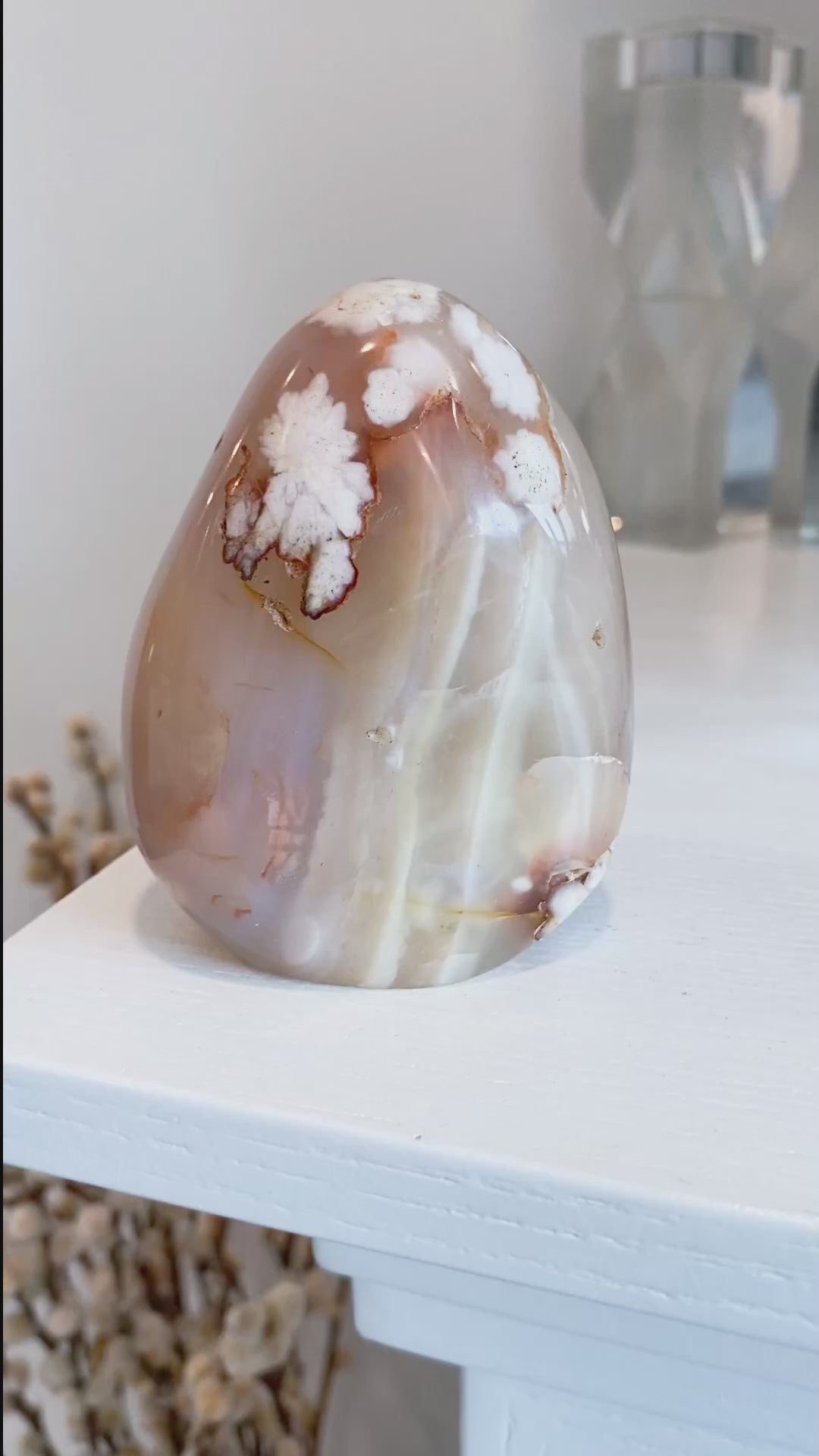 Pink, Red Flower Agate Freeform #2