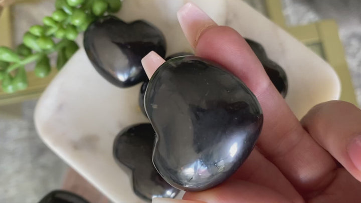 Shungite Small Puffy Heart 1"