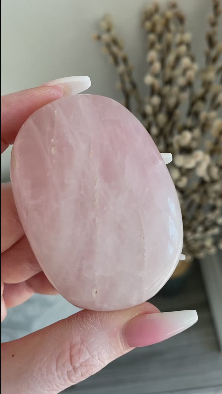 Rose Quartz Palm Stone #1