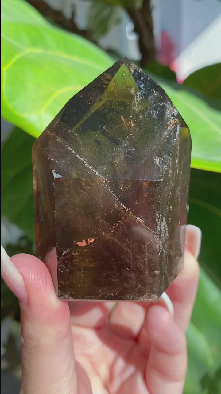 Faceted Smokey Quartz Tower