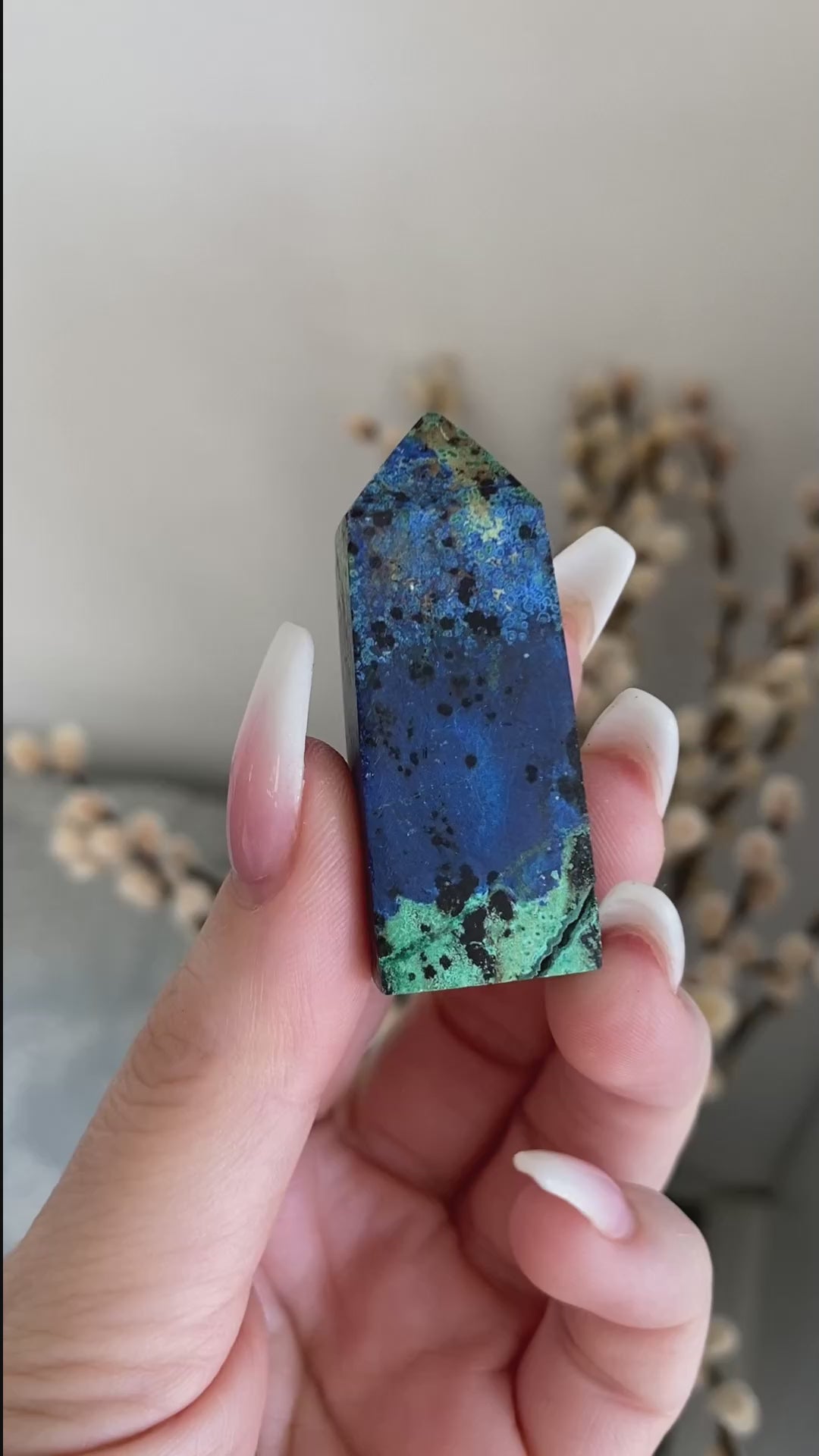 RARE Azurite Malachite Mini Point - Releasing Old Patterns - Openness Crystal - Love Stone - Creativity - Empathy - Personal Evolution