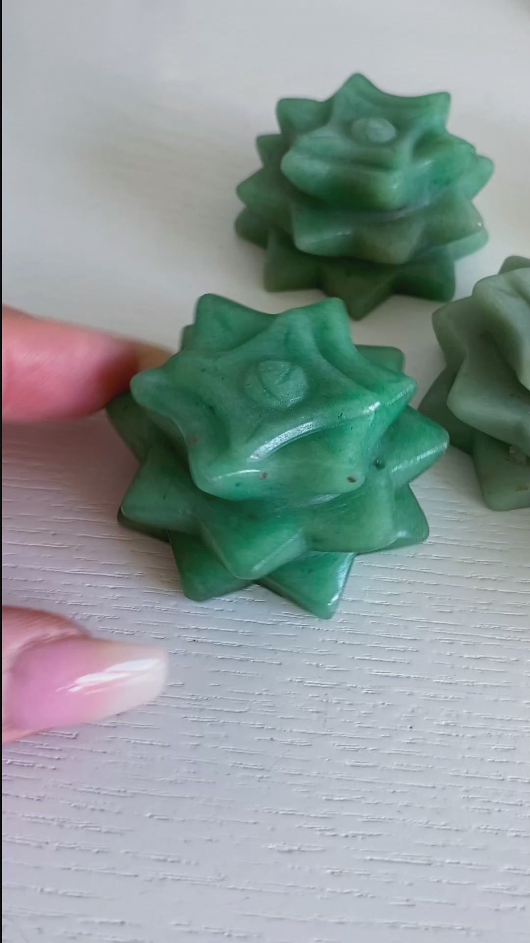 Green Aventurine Lotus Carving