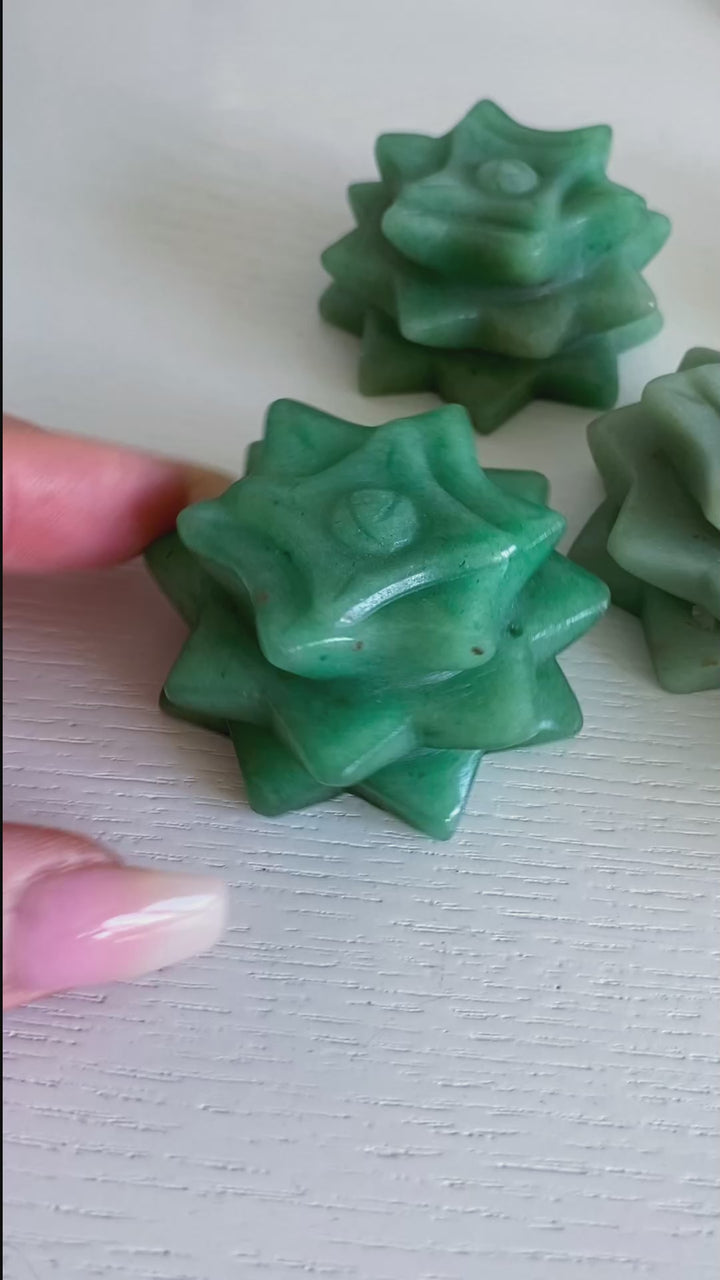 Green Aventurine Lotus Carving
