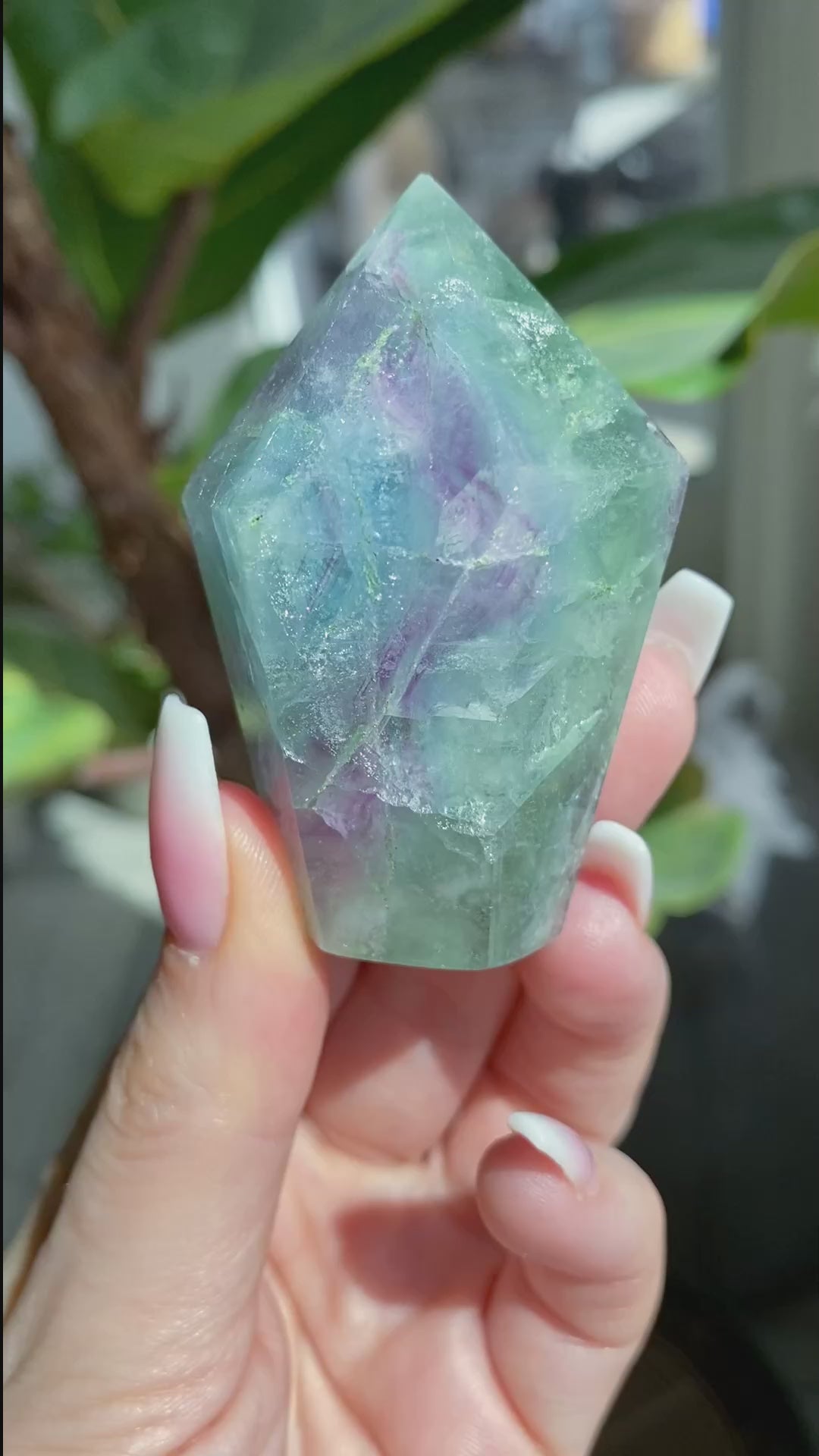 Small Polished Rainbow Fluorite Point - Get EXACT Stone