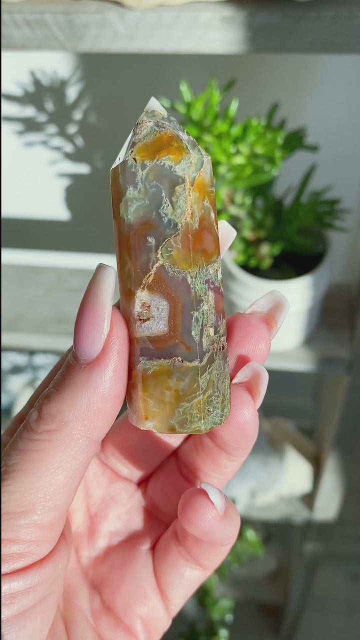 Carnelian & Moss Agate Tower #6