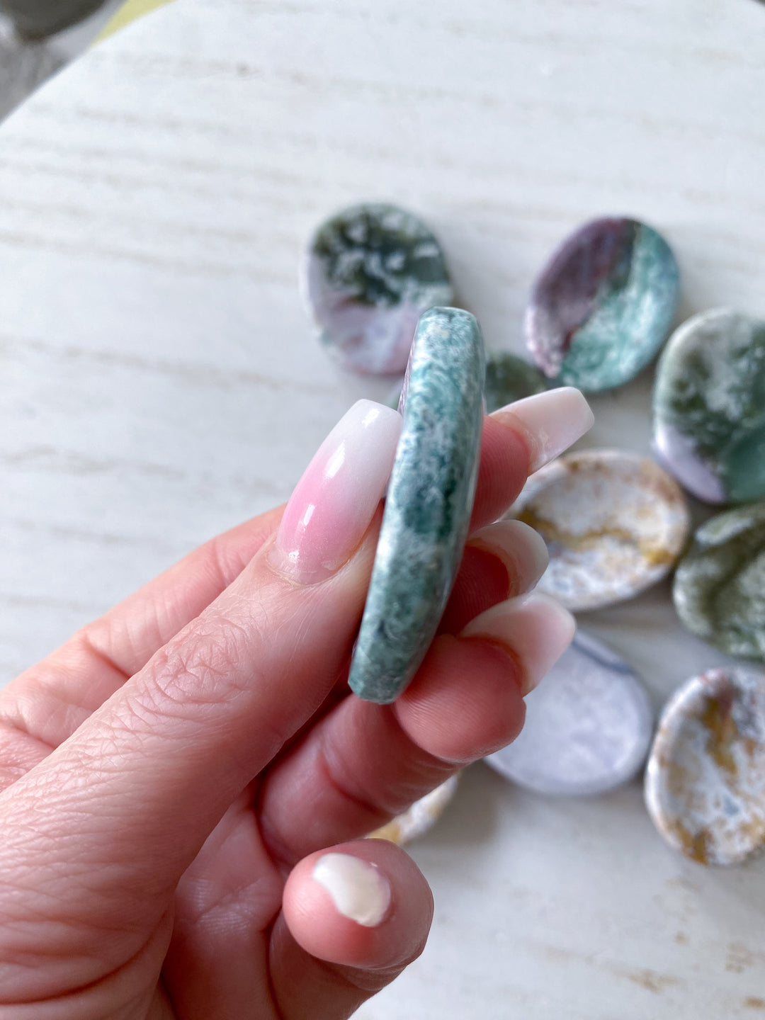 Pastel Unicorn Jasper Worry Stone - You Choose