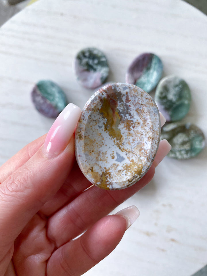 Pastel Unicorn Jasper Worry Stone - You Choose