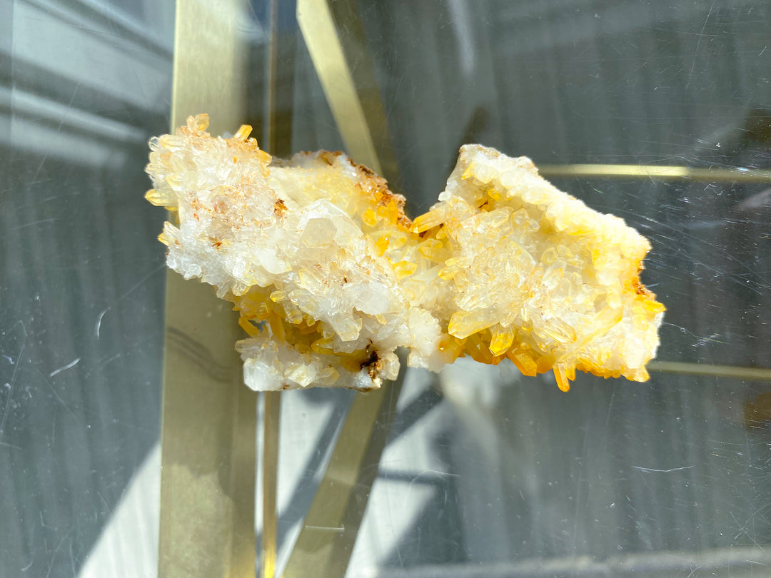 Unique Iron Coated Quartz with Siderite Cluster 