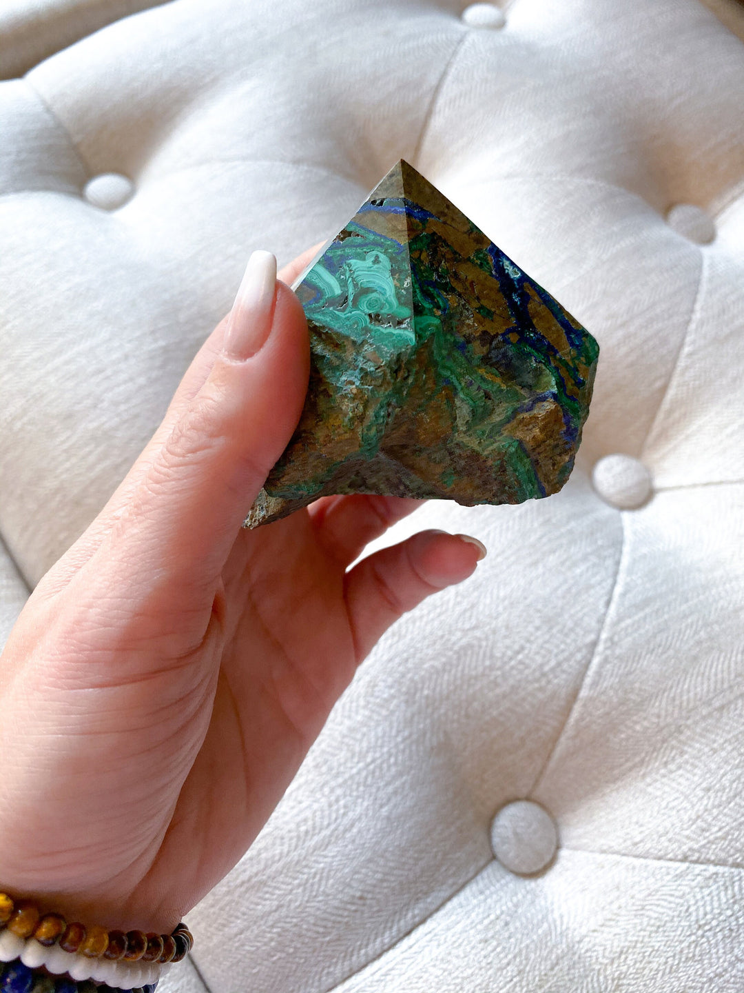 LARGE Azurite Malachite Points - Releasing Old Patterns - Openness Crystal - Love Stone - Creativity - Empathy - Personal Evolution