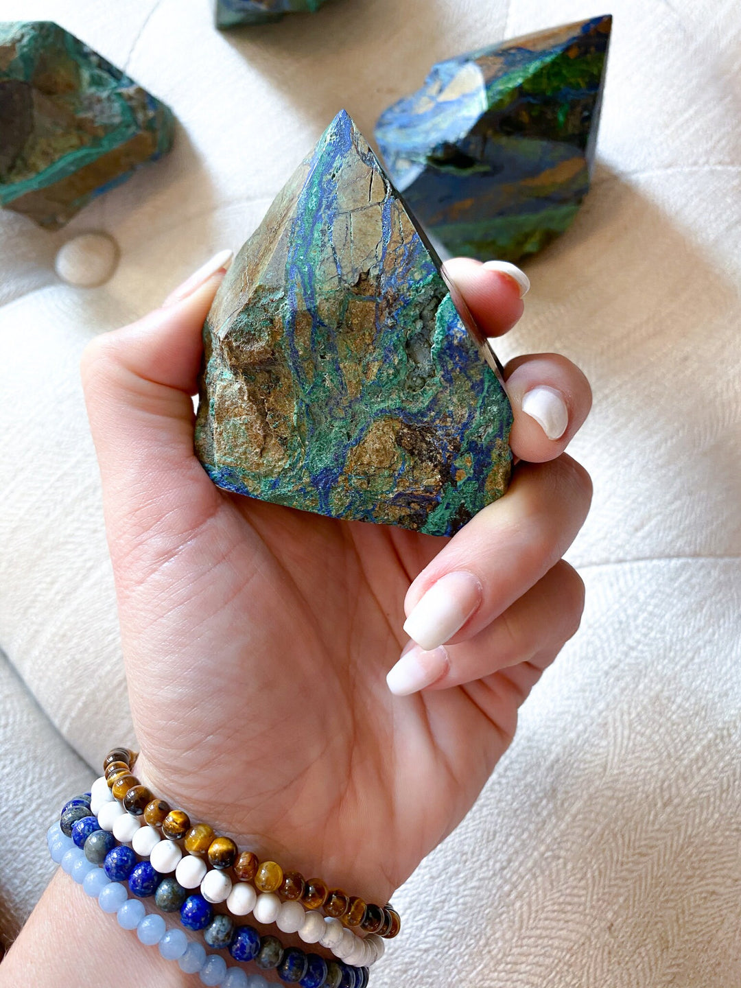 LARGE Azurite Malachite Points - Releasing Old Patterns - Openness Crystal - Love Stone - Creativity - Empathy - Personal Evolution