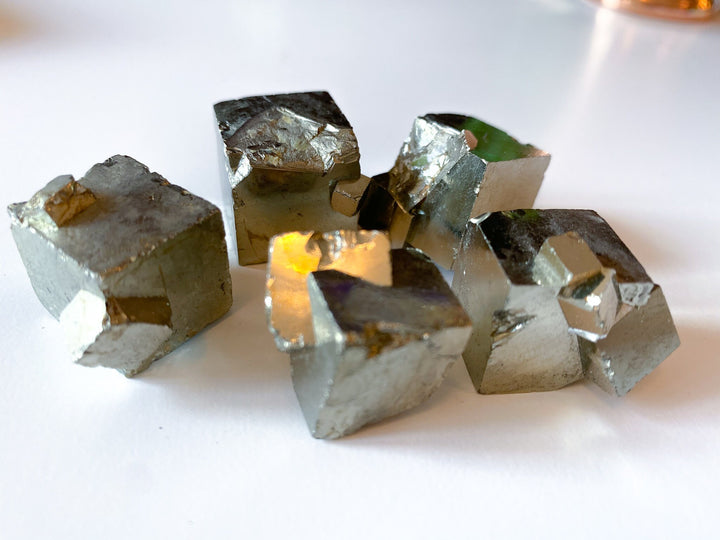 MONEY MAKER Pyrite Cube - Abundance Stone - Wealth Crystal - Intelligence - Memory - Perception - Optimism - Truth - Solar Plexus Chakra
