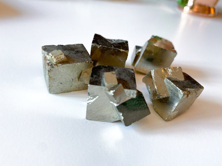 MONEY MAKER Pyrite Cube - Abundance Stone - Wealth Crystal - Intelligence - Memory - Perception - Optimism - Truth - Solar Plexus Chakra