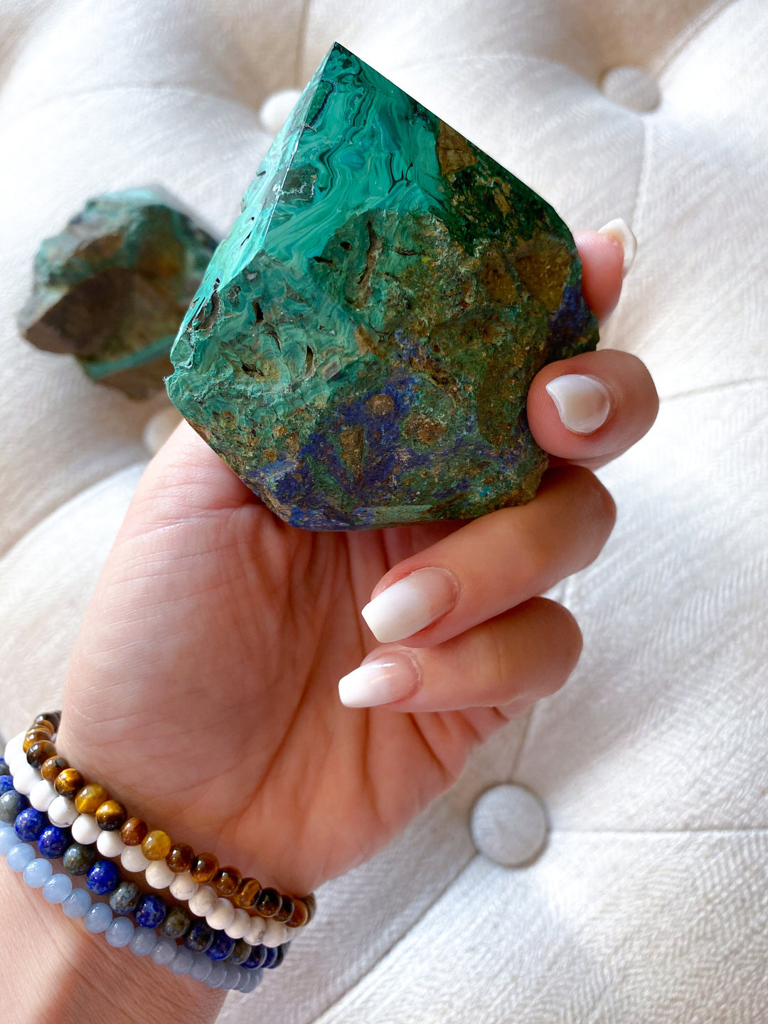 LARGE Azurite Malachite Points - Releasing Old Patterns - Openness Crystal - Love Stone - Creativity - Empathy - Personal Evolution