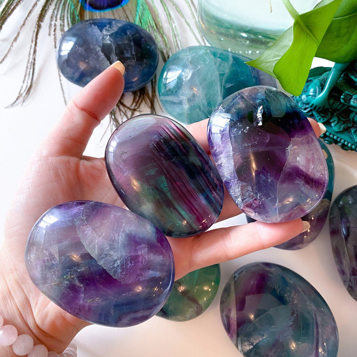 Rainbow Fluorite Palm Stone