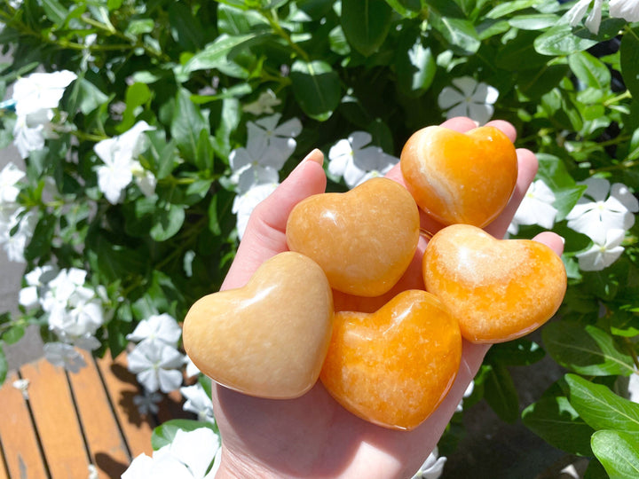 Puffy Yellow Calcite Heart