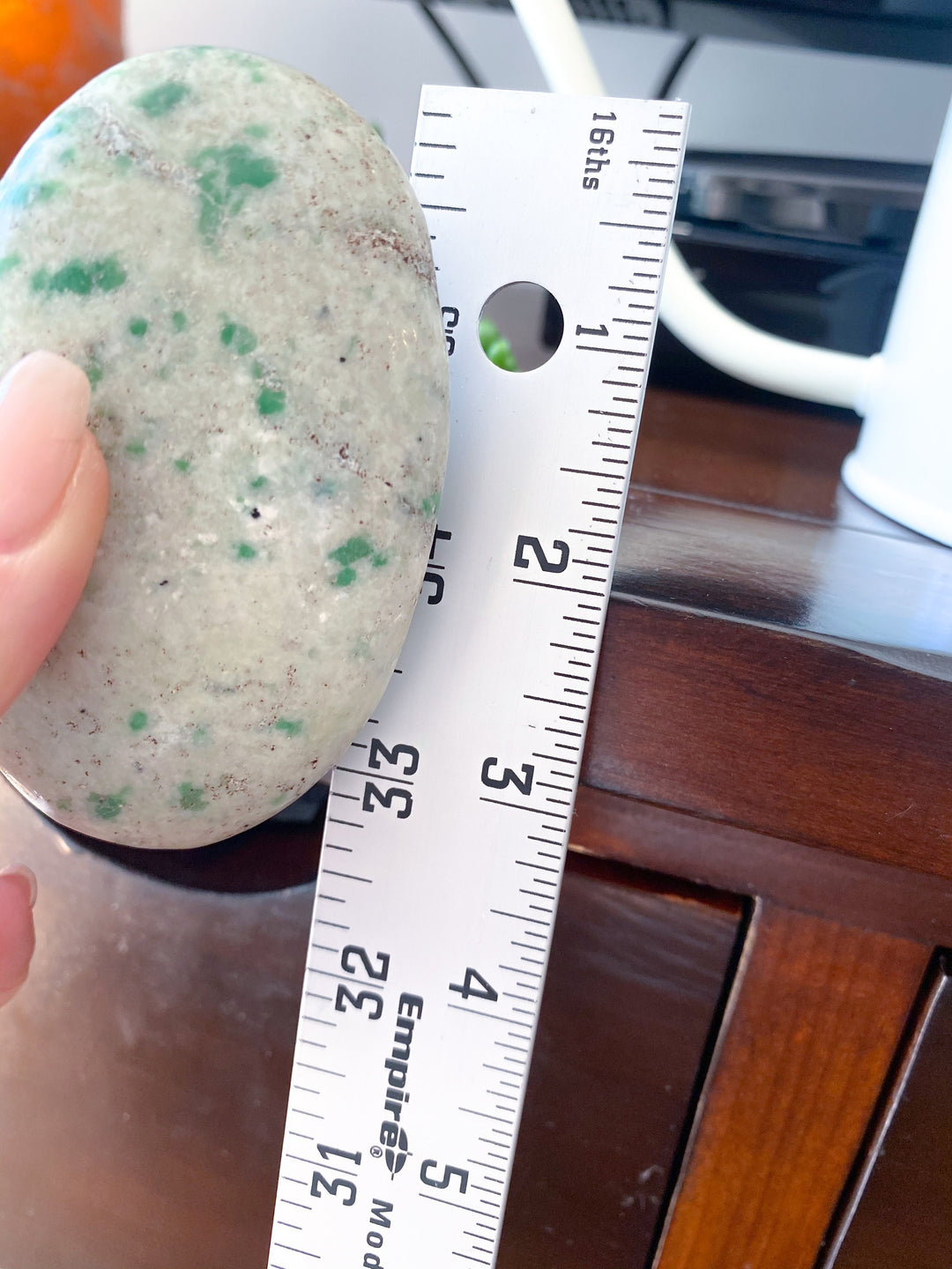 PROSPERITY Jade Palm Stone Green Sprout - Soothing Stone - Lucid Dreaming - Luck - Trust - Release - Meditation