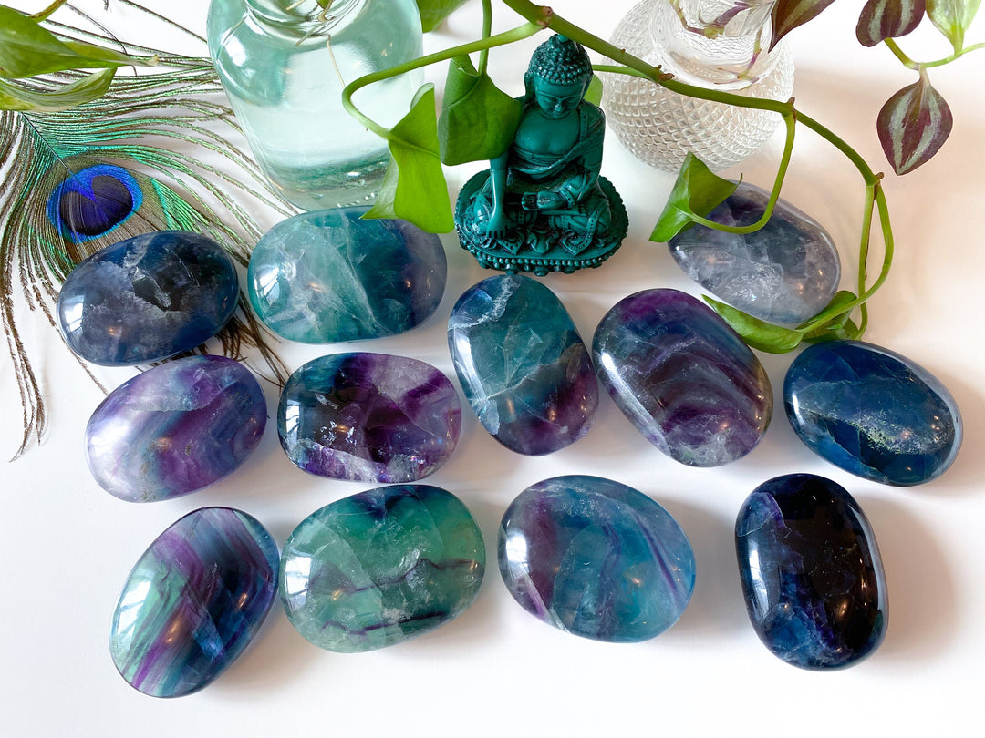 Rainbow Fluorite Palm Stone