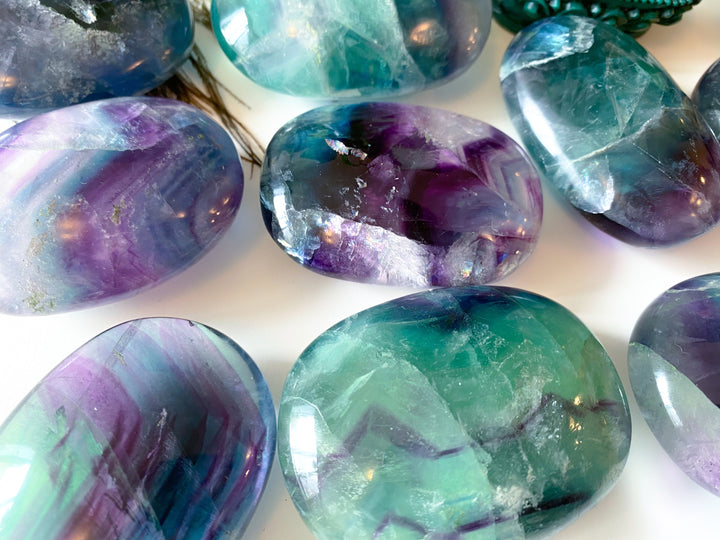 Rainbow Fluorite Palm Stone