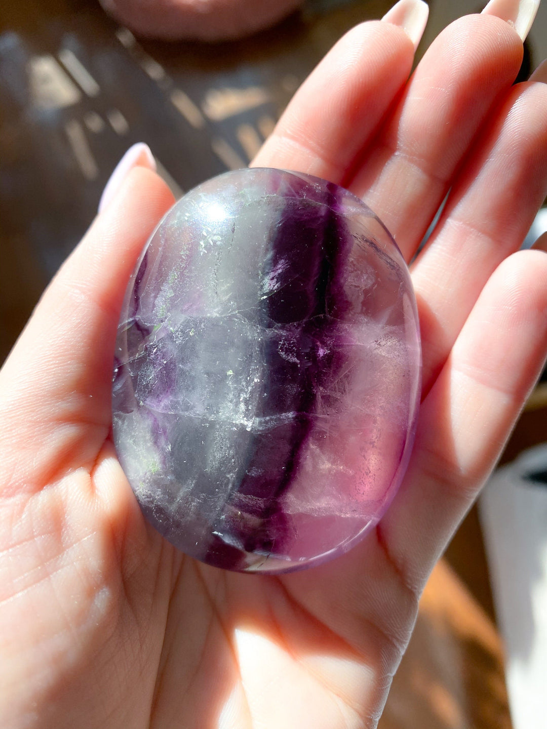 Rainbow Fluorite Palm Stone