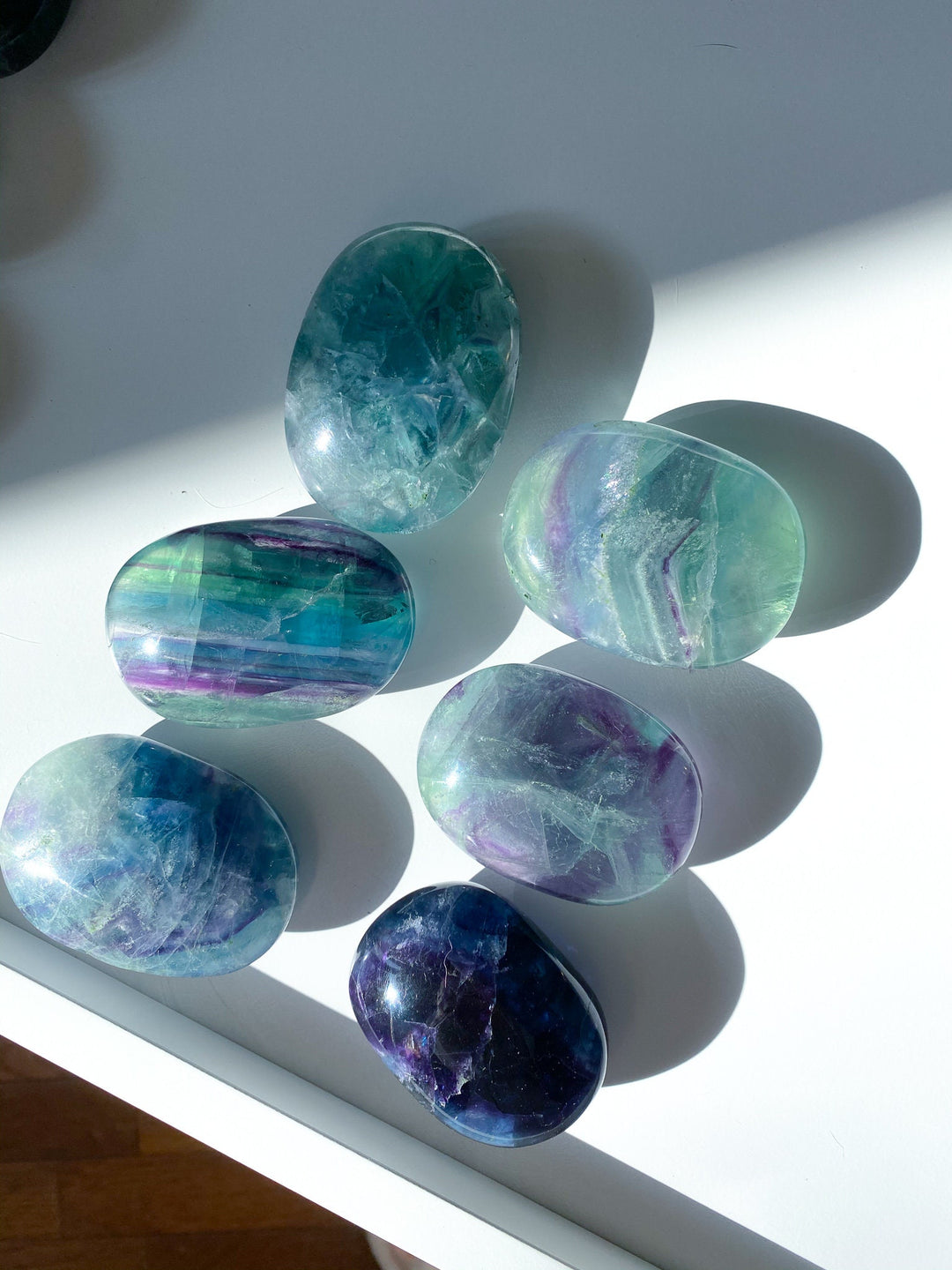 Rainbow Fluorite Palm Stone