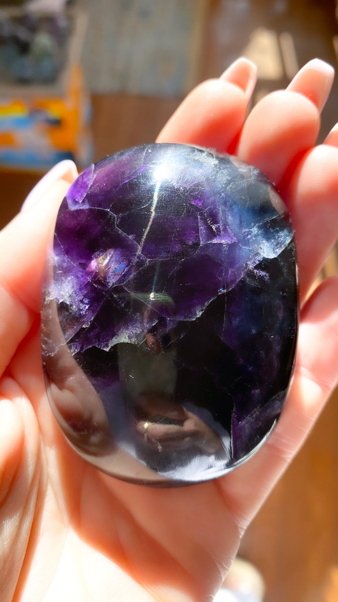 Rainbow Fluorite Palm Stone