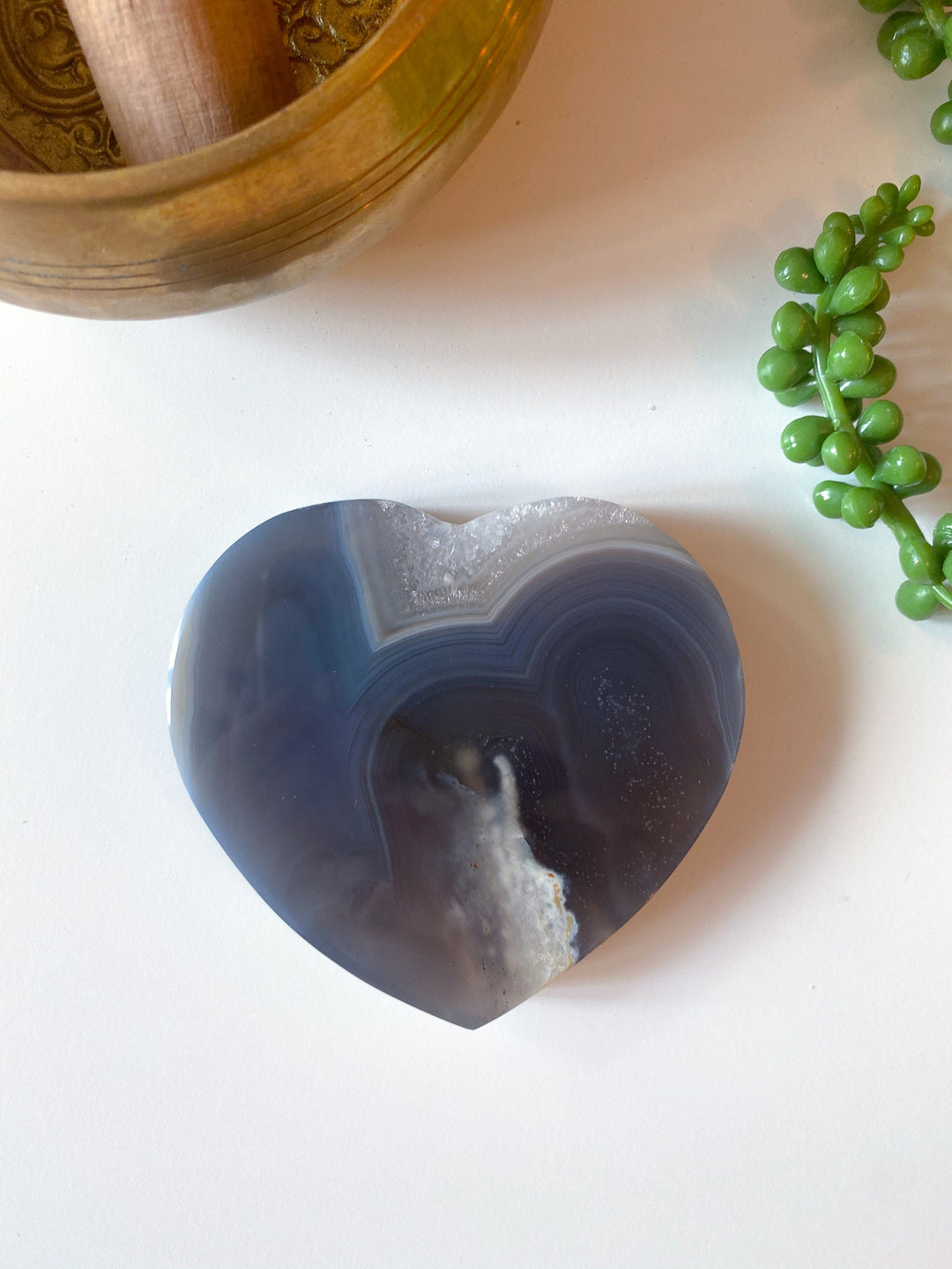 Botswana Agate Heart Slice or Coaster