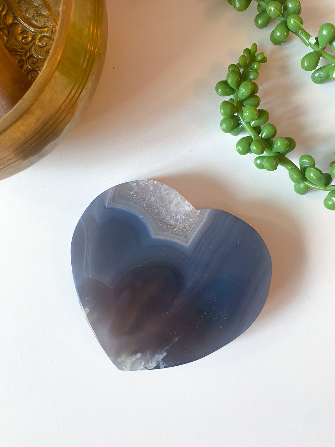 Botswana Agate Heart Slice or Coaster