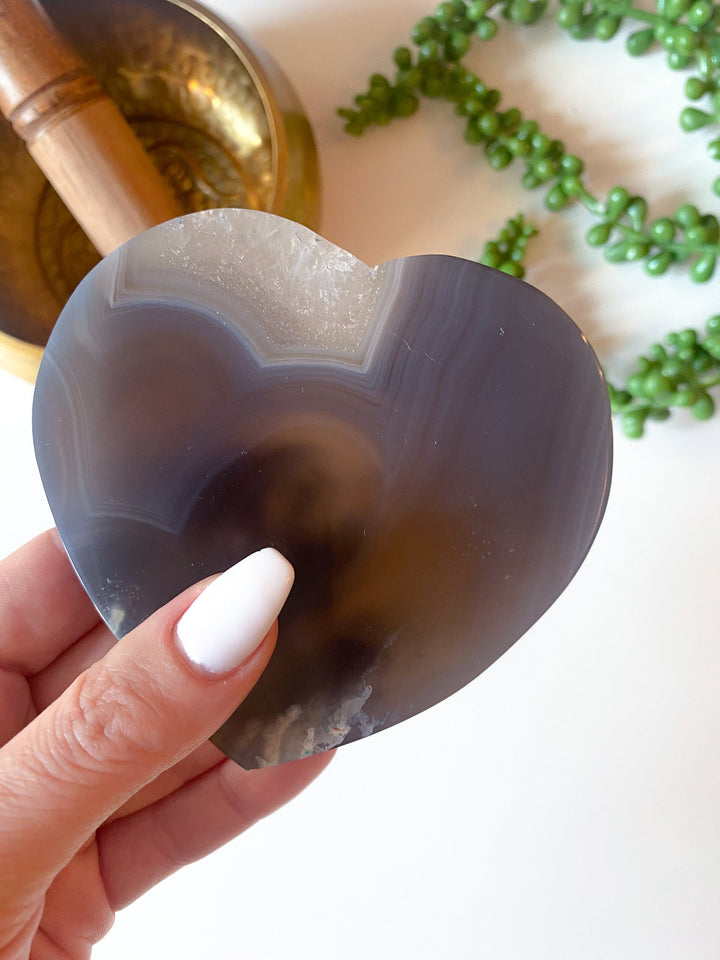 Botswana Agate Heart Slice or Coaster